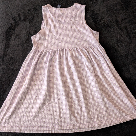 Vintage Gap 100% Cotton Girls Dress Purple Checkered Gingham Floral Whimsical - Picture 8 of 8